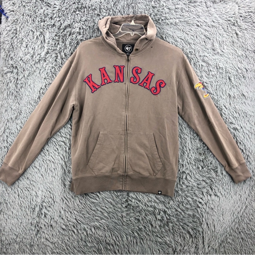 47 Kansas Jayhawks Jacket Men’s Small Full Zip Hoodie Basketball